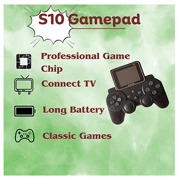 S10 Game Console Box: Wireless Gamepad & 520 Games Black Edition (Code in the Box - for PSP)