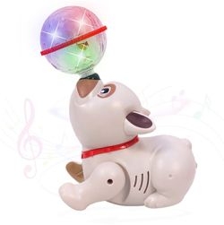 Bigfun Musical Dancing Dog Toy with Flashing Lights (Brown)