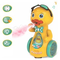 Musical Walking Duckling Toy with Electric Gimbal Sunglasses & Water Vapor Spray