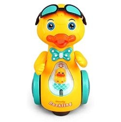 Musical Walking Duckling Toy with Electric Gimbal Sunglasses & Water Vapor Spray