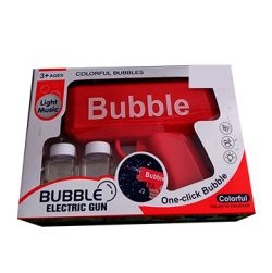 Bubble Electric Gun, Colorful Bubbles, One-Click Bubble, Light Music (Orange)