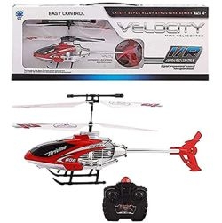 Velocity Remote Control Mini Helicopter with Rechargeable Batteries (Red)