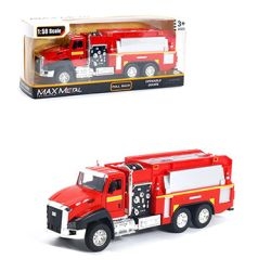 Max Metal Die Cast 1.50 Scale Pull Back Metal Alloy Tanker (Red)