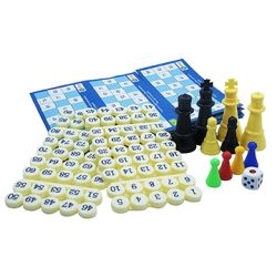 Ekta 4 in 1 Family Strategy Board Games | Tambola, Chess, Ludo and Snakes & Ladders Educational Family Games