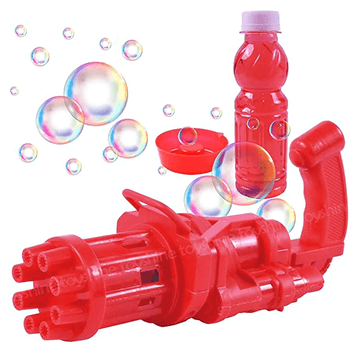 8-Hole Bubble Blaster Machine Gun includes 160 ml liquid bottle (Orange)