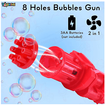 8-Hole Bubble Blaster Machine Gun includes 160 ml liquid bottle (Orange)