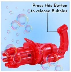 8-Hole Bubble Blaster Machine Gun includes 160 ml liquid bottle (Orange)