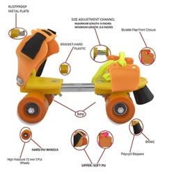 Dry Skates for Kids with Front Breaks (Yellow)