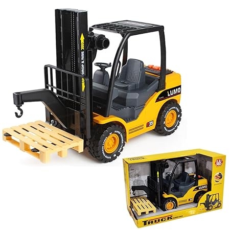 LUMO Forklift Truck Toy for Kids - Powerful Friction Power Vehicles Truck Toys