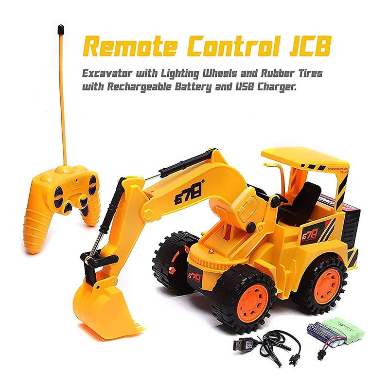CB Cheetah Remote Control and LED Flash Lights JCB Plastic Truck