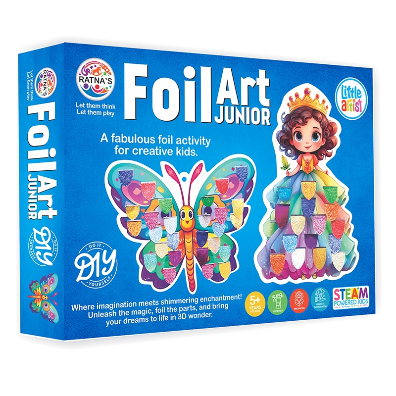 Ratnas Foil Art Junior A Fabulous Diy Fun Activity With Colourful Foil