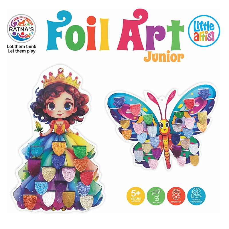 Ratnas Foil Art Junior A Fabulous Diy Fun Activity With Colourful Foil