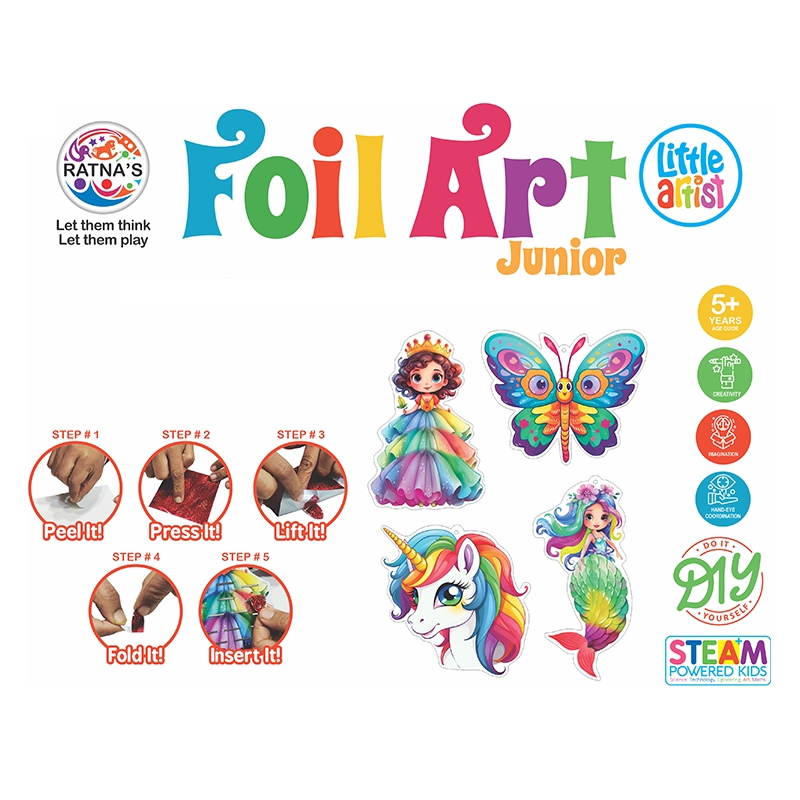 Ratnas Foil Art Junior A Fabulous Diy Fun Activity With Colourful Foil