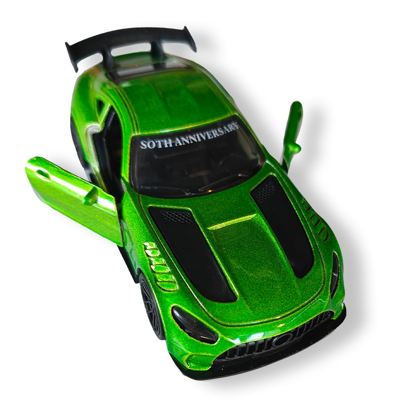 Die cast metal scale model car (green)