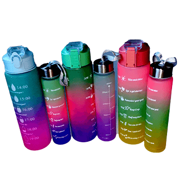 1 litre and 300 ml 2 in 1 motivational water bottle (Multicolor)
