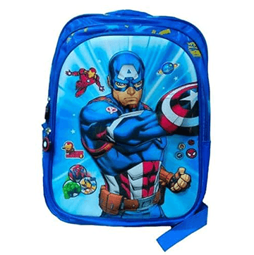 3D Captain America Colorfull Lights School Bag (3 in 1)