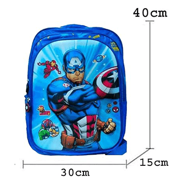 3D Captain America Colorfull Lights School Bag (3 in 1)