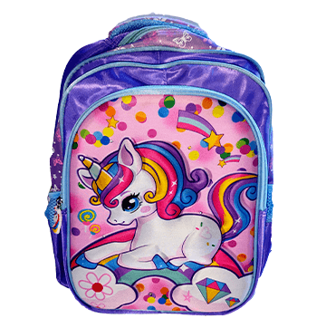 3D Unicorn Colorfull Lights School Bag (3 in 1)