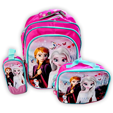 3D Frozen Colorfull Lights School Bag (3 in 1)