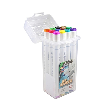 12 Colours Brush Markers Double Tipped Touch Markers