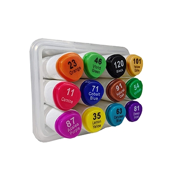 12 Colours Brush Markers Double Tipped Touch Markers