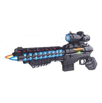 Electric Double Barrel Gun With Music & Light