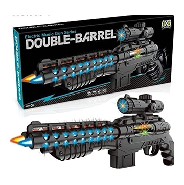 Electric Double Barrel Gun With Music & Light