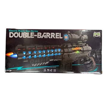 Electric Double Barrel Gun With Music & Light