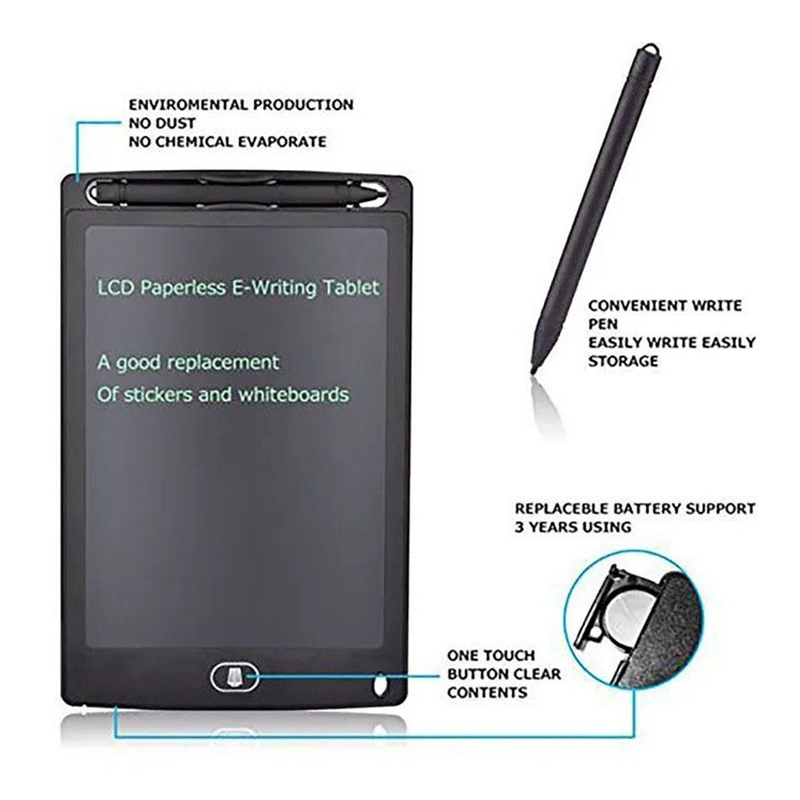 8.5 Inch LCD Panel Colorful Writing Tablet (Black)