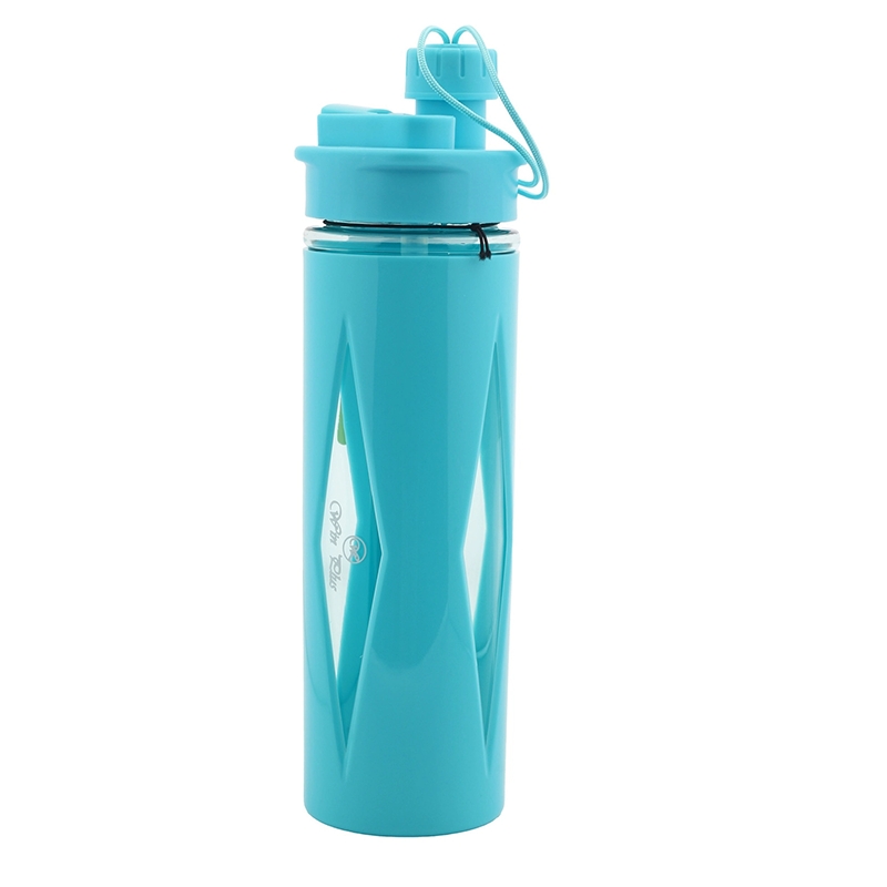 Transparent Water Bottle Music Design (Blue)