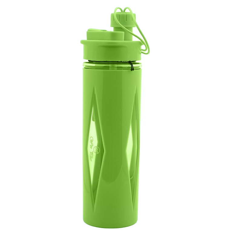 Transparent Water Bottle Music Design (Green)