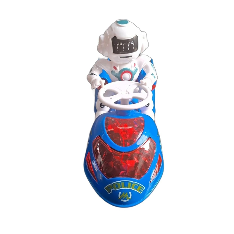 Space Police Racer Car - Interactive Sound & Light-Up Toy Car with Robot