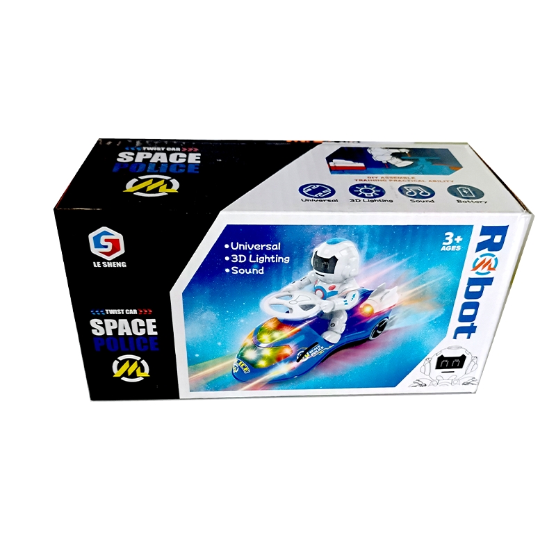 Space Police Racer Car - Interactive Sound & Light-Up Toy Car with Robot