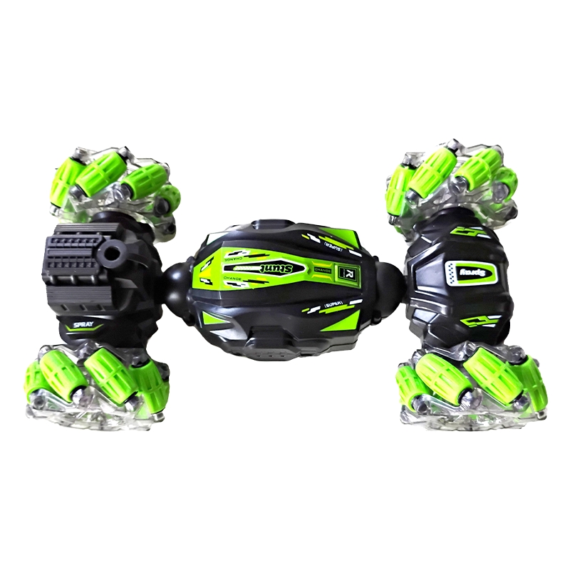 Stunt Twisting Spray Watch Car With Music & Light, Green (Bigfun Toys)