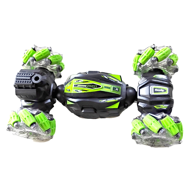 Stunt Twisting Spray Watch Car With Music & Light, Green (Bigfun Toys)