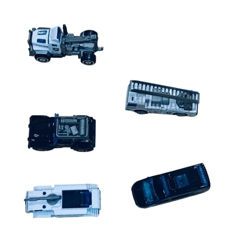 5 Pc Metal Police Car Set