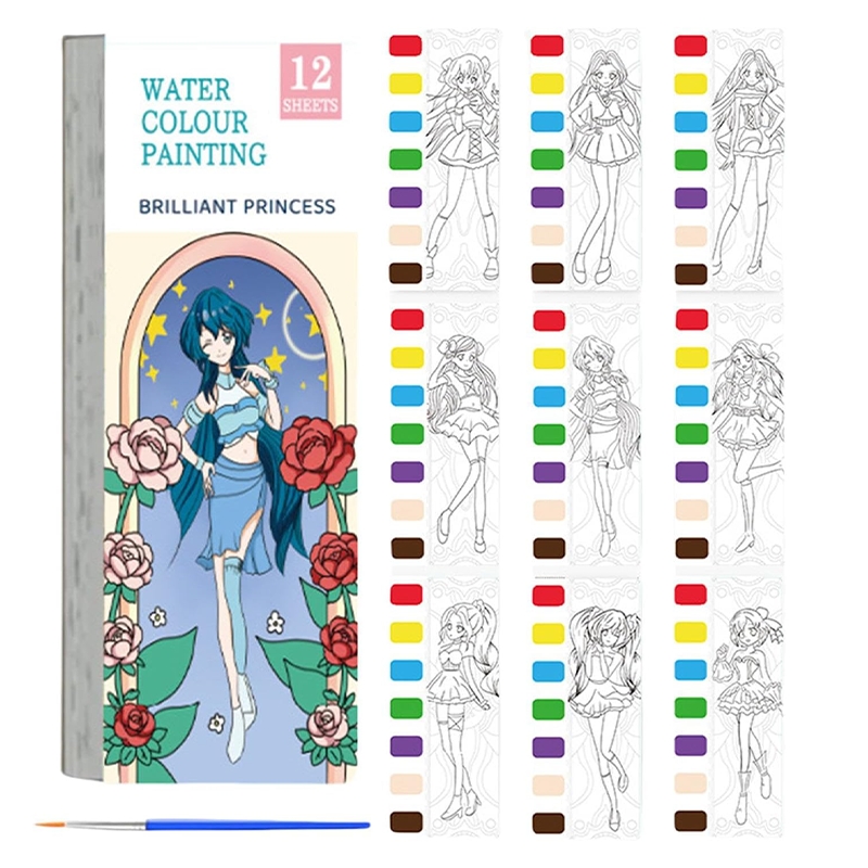 Brilliant Princess 12 sheet water colour painting book
