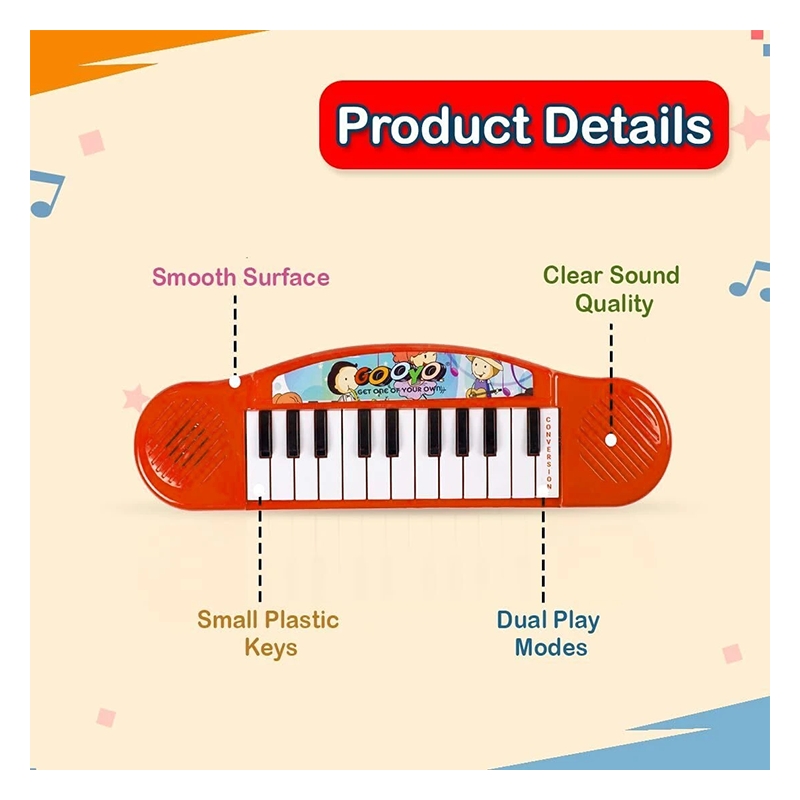 Piano Portable Keyboard Musical (Orange)