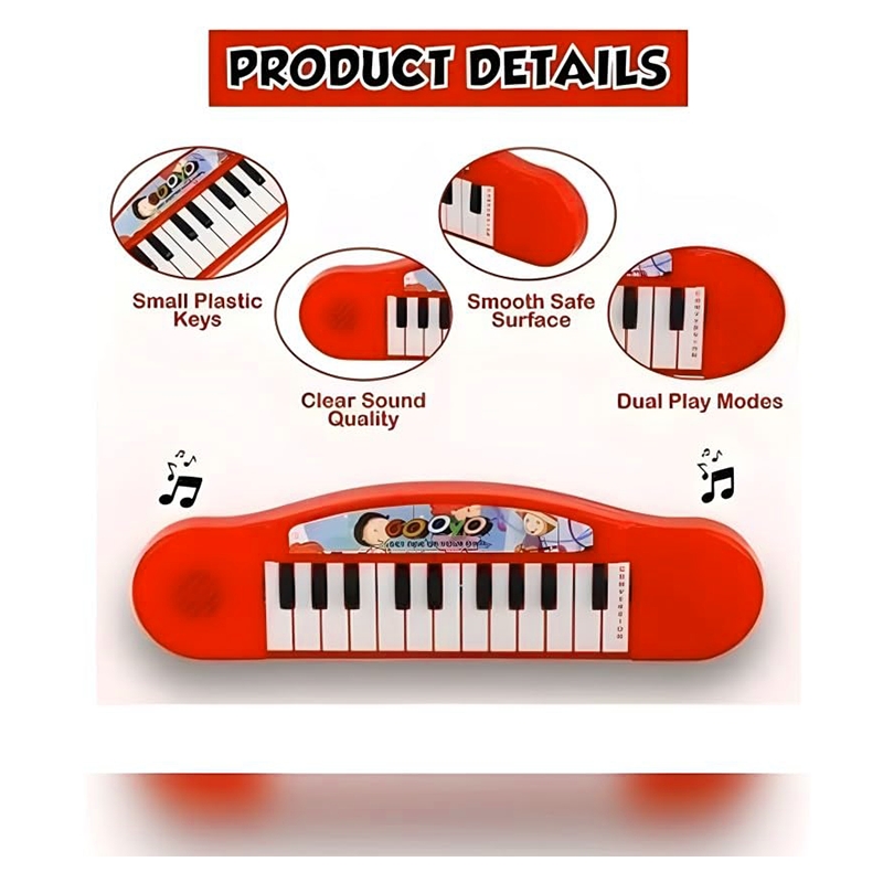 Piano Portable Keyboard Musical (Orange)