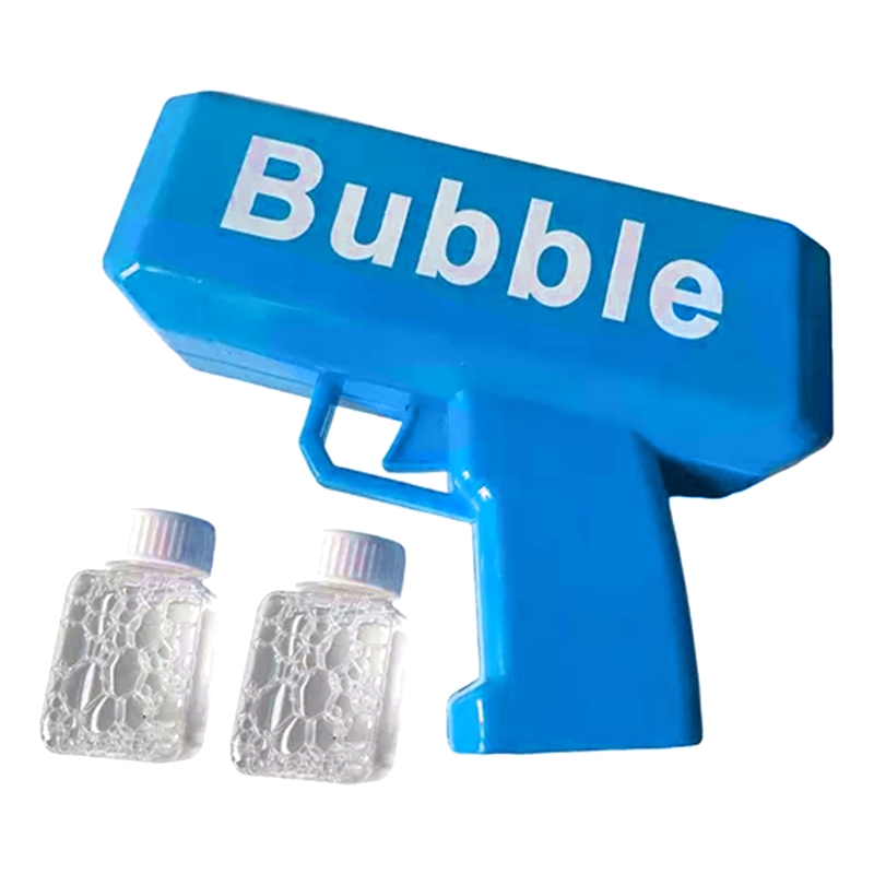 Bubble Electric Gun, Colorful Bubbles, One-Click Bubble, Light Music (Blue)
