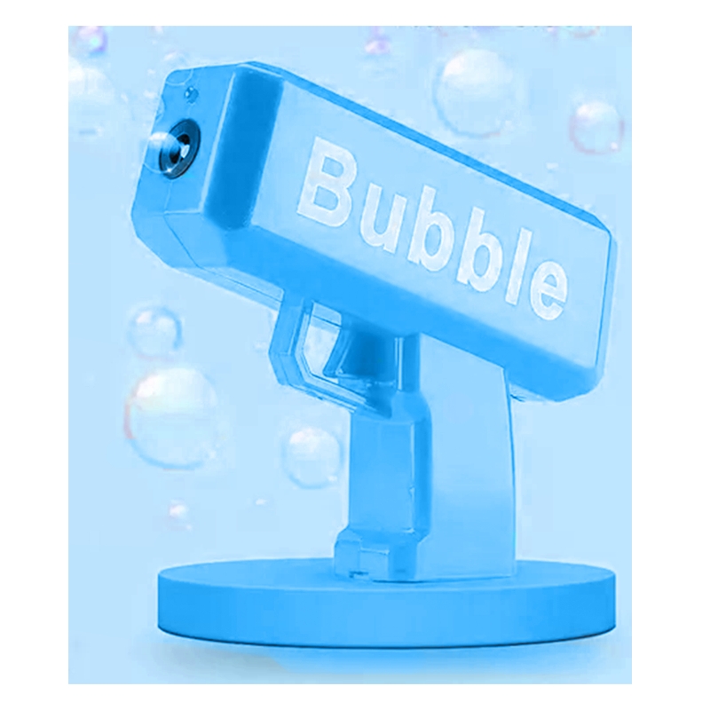Bubble Electric Gun, Colorful Bubbles, One-Click Bubble, Light Music (Blue)