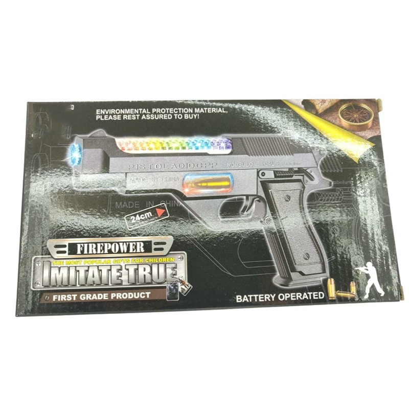 Eagle Light Music Pistol Gun CO2 Telescopic Barrel Electric Laser Gun 3d Light Guns & Darts (Black)