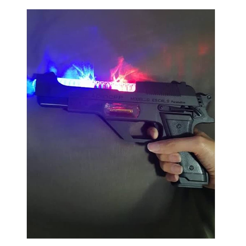 Eagle Light Music Pistol Gun CO2 Telescopic Barrel Electric Laser Gun 3d Light Guns & Darts (Black)