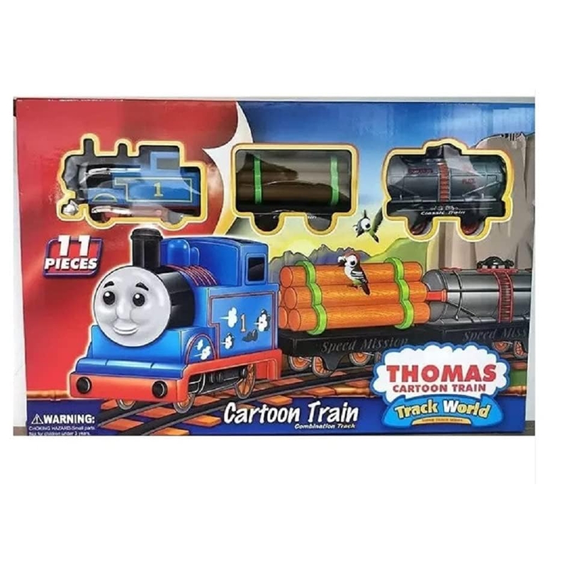 11 pc Thomas cartoon train with combination track