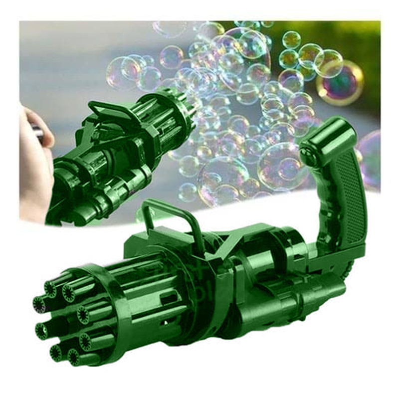 Gatling 8 Hole Electric Bubble Gun (Green)