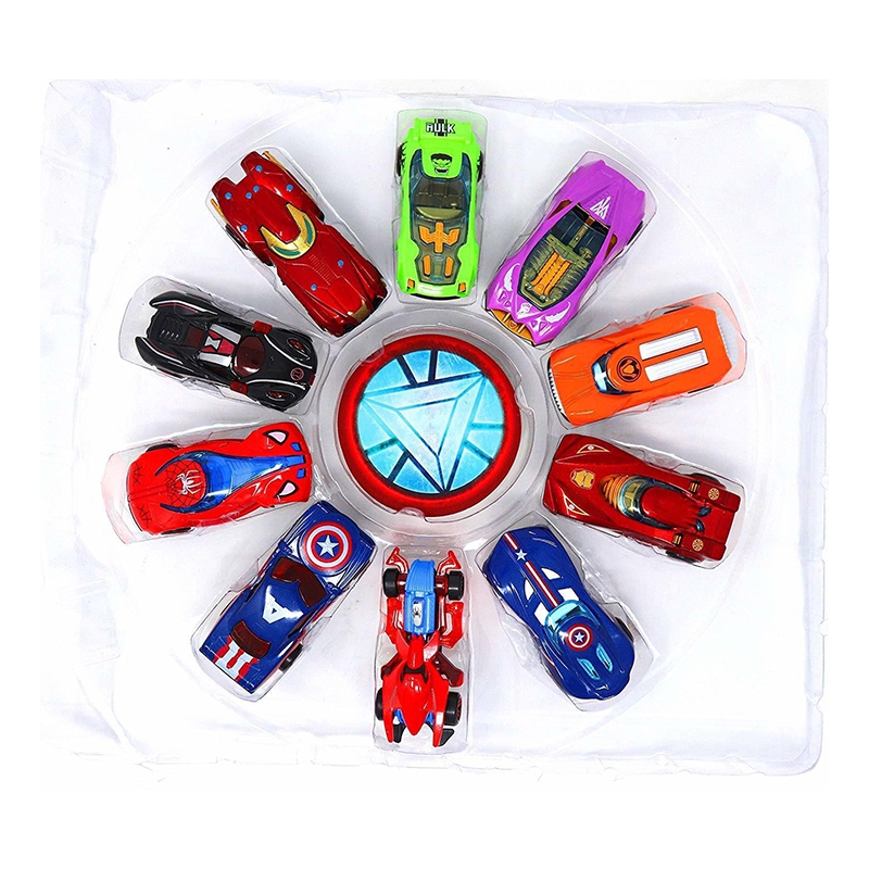 Avengers Metal Super Action Hero Metal Die Cast, Character Cars Set Toy Pack of 10 Mini-Alloy Car Models (Multicolor)