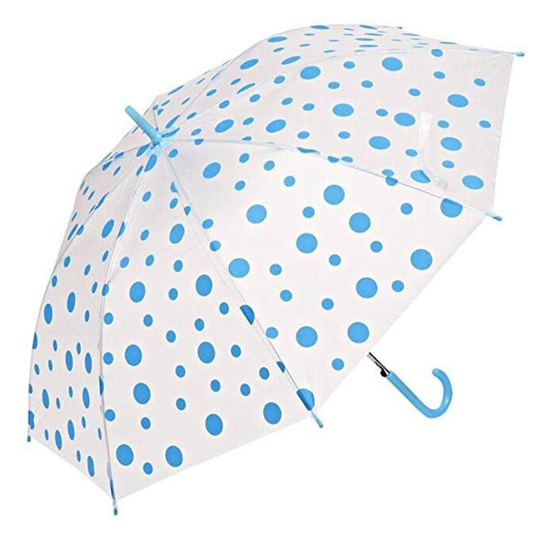 Transparent Polka Dot Umbrella Umbrella (Blue)