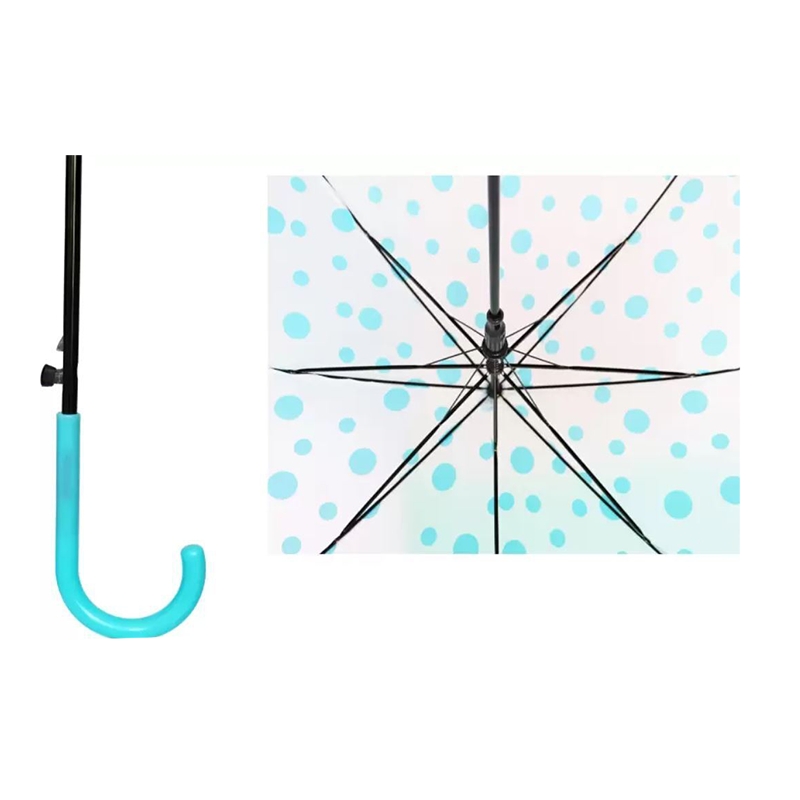 Transparent Polka Dot Umbrella Umbrella (Blue)