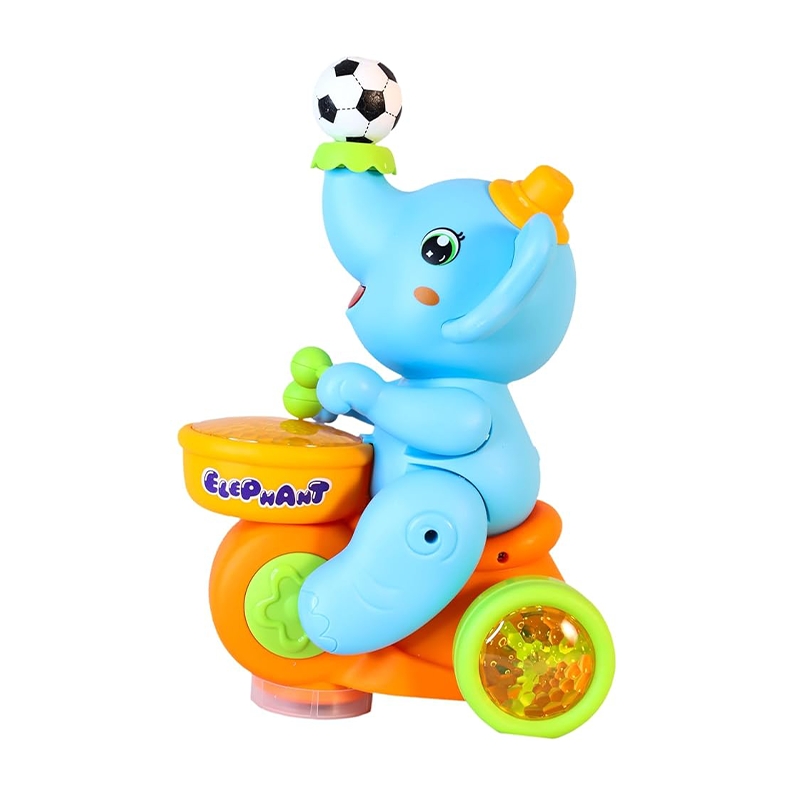 Musical Elephant Toy with Levitation Ball on Nose Along with Dazzling Light Drum (Multicolor)
