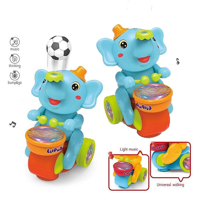 Musical Elephant Toy with Levitation Ball on Nose Along with Dazzling Light Drum (Multicolor)